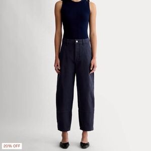 Everlane Navy Barrel Pants